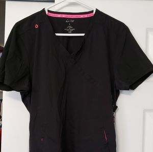 Koi black scrub top